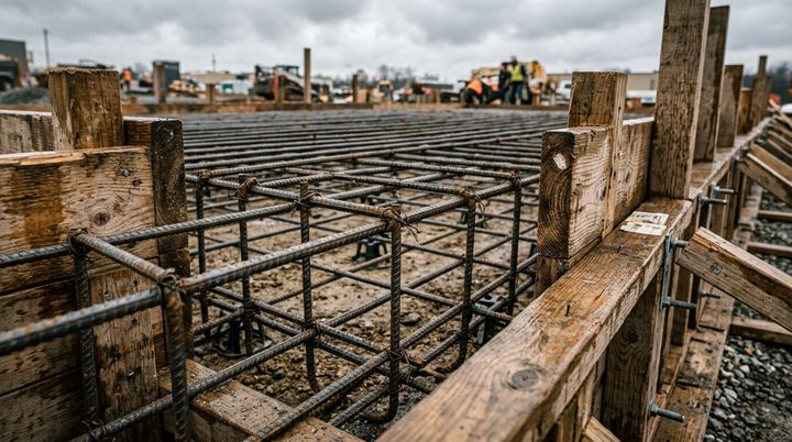 Bewehrung vor der Betonage